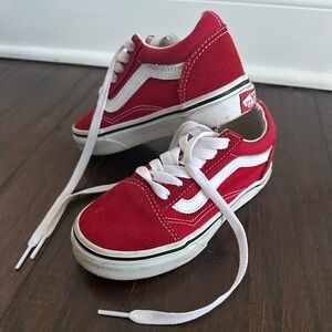Vans Kids Red and White Sneakers